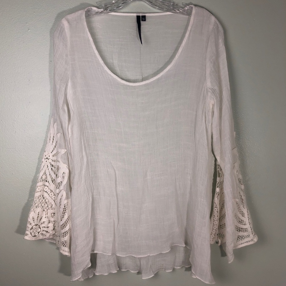 Kay Celine Lace Embroidered White Tunic